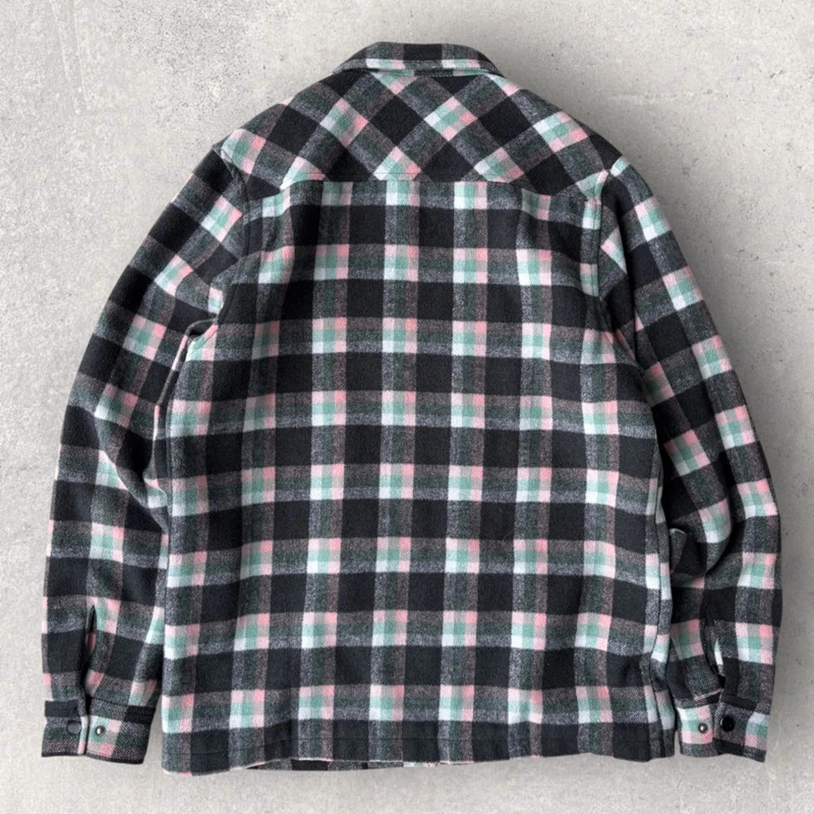 Butter Goods Flannel Plaid Zip Shirt Jacket – Grey – M