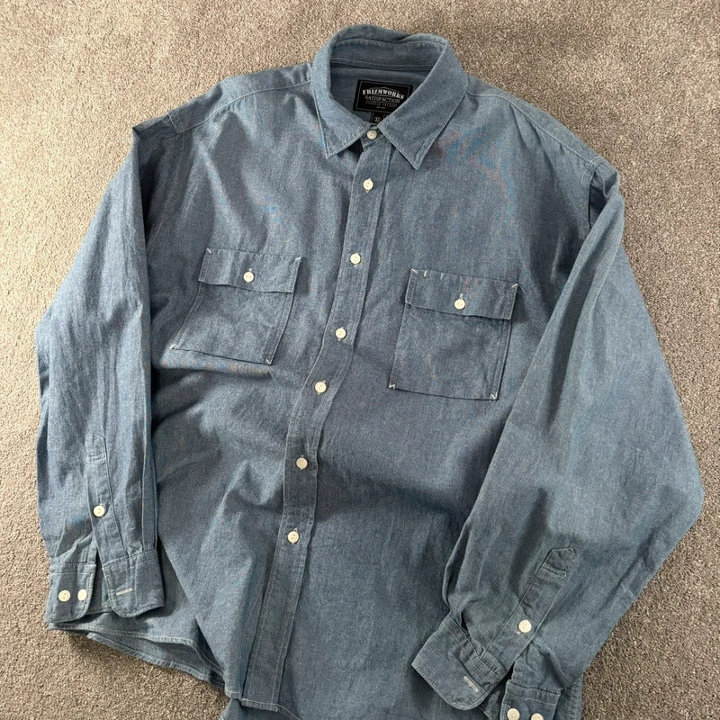 Frizmworks Pocket Chambray Shirt Blue XL