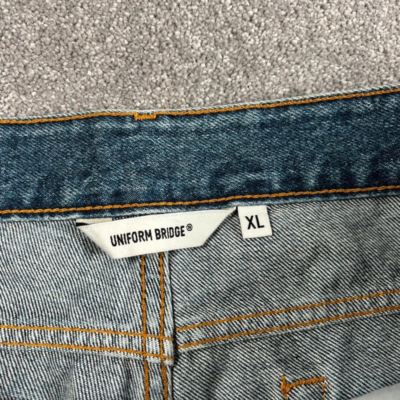 Uniform Bridge Pleated Denim Baggy Short Blue W34