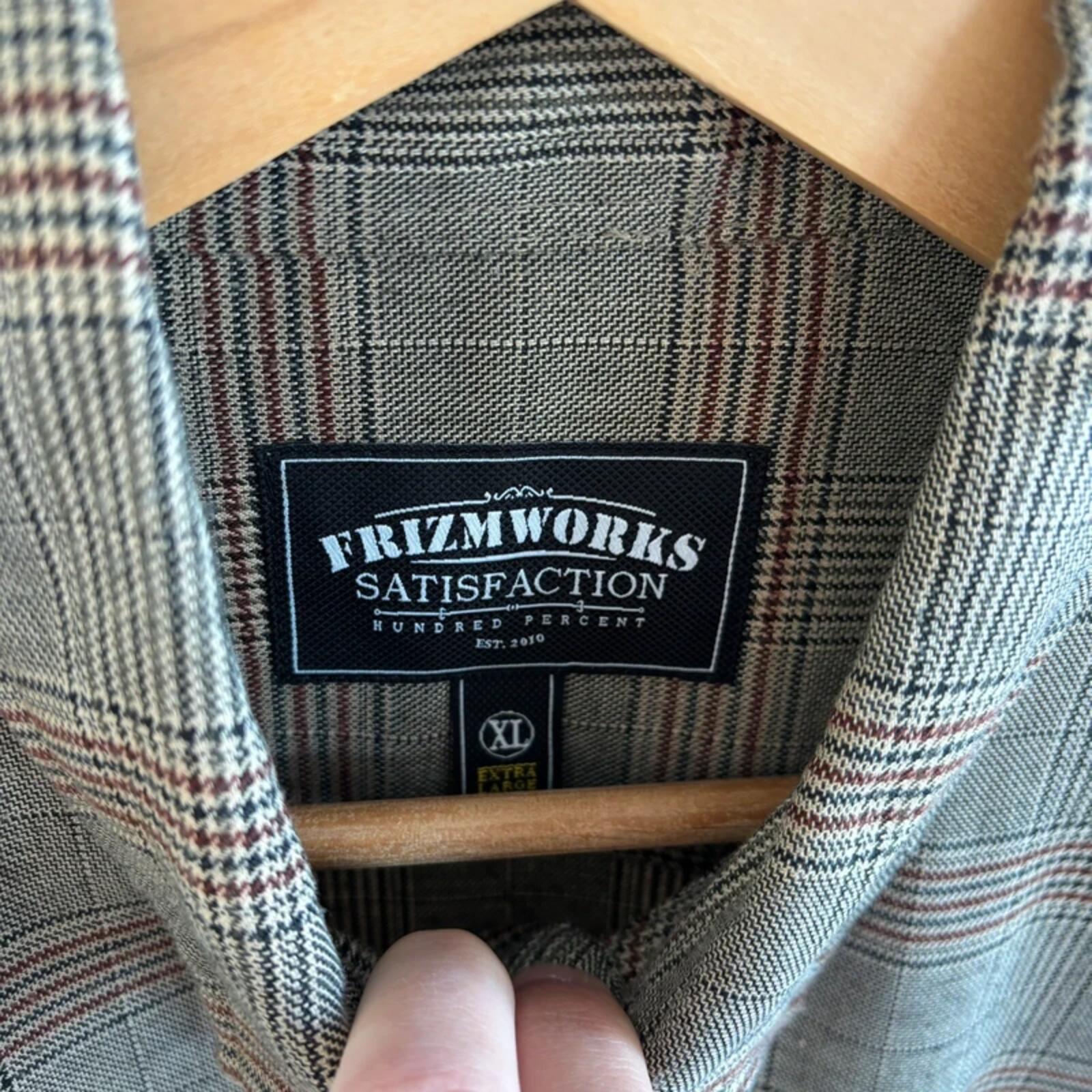 Frizmworks Glen Check Relax Shirt Beige XL