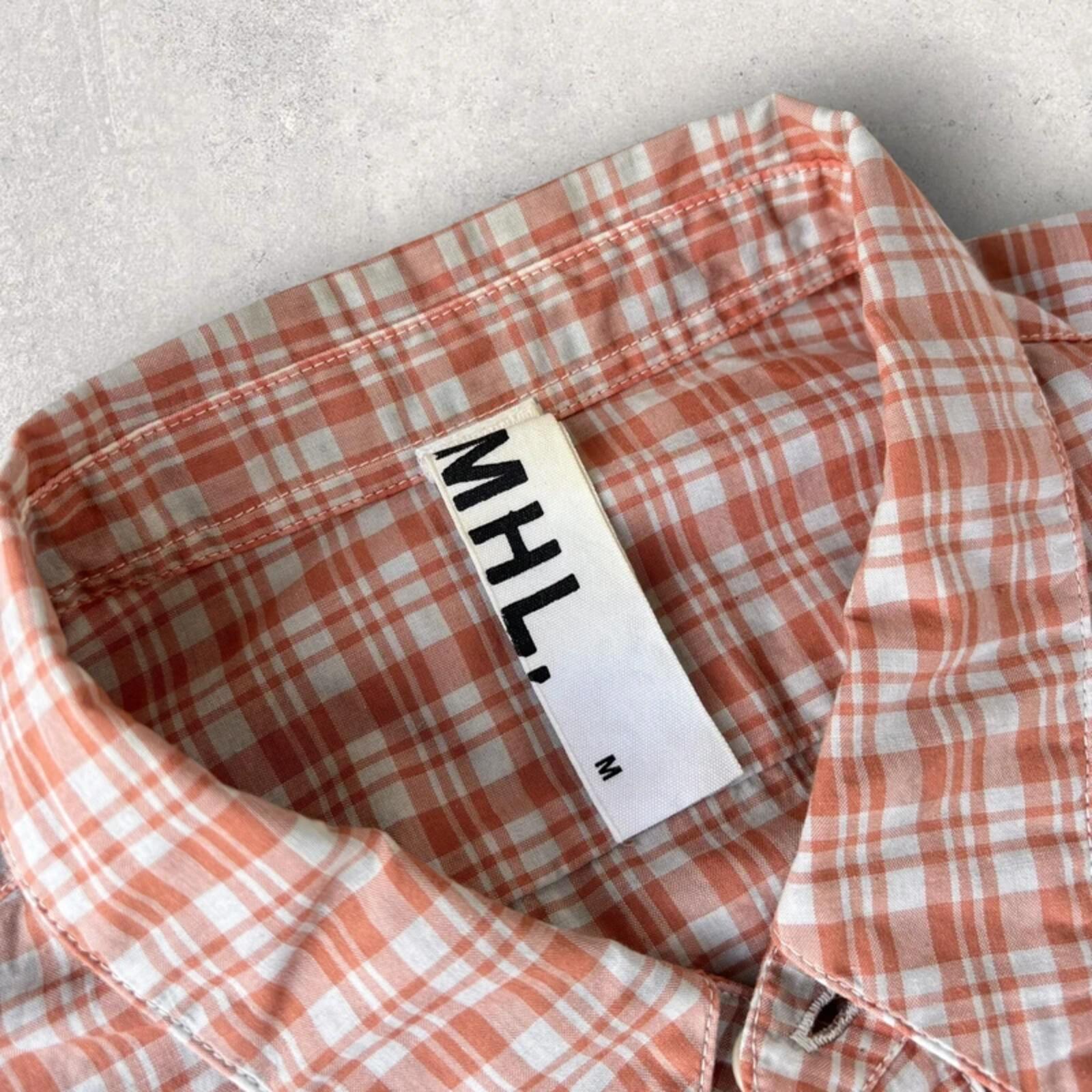 Margaret Howell Cropped Plaid Shirt Coral S