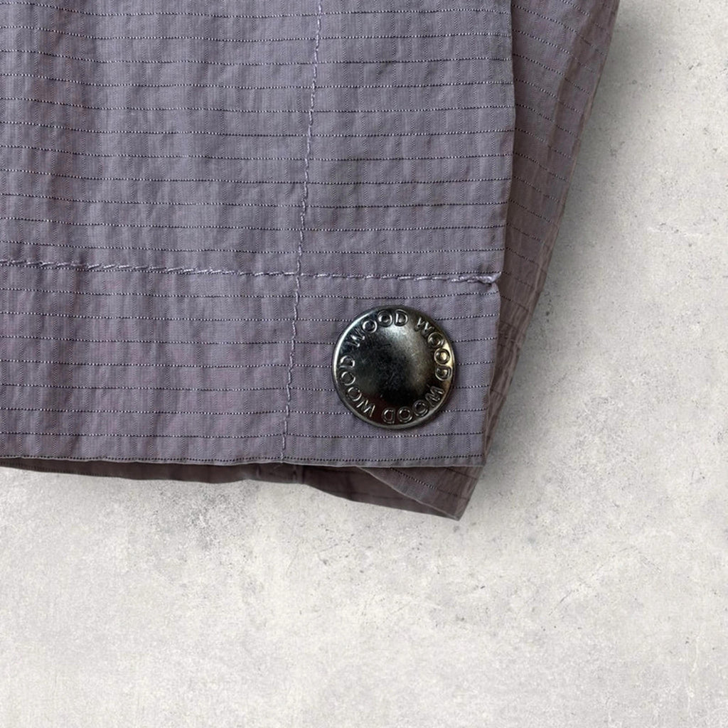 Wood Wood Egon Nylon Zip Shirt Pale Lilac Size L