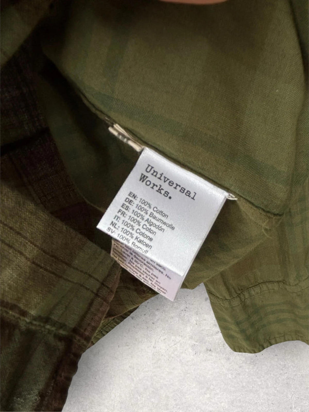 Universal Works Japanese Plaid Cotton Shirt Green Size M