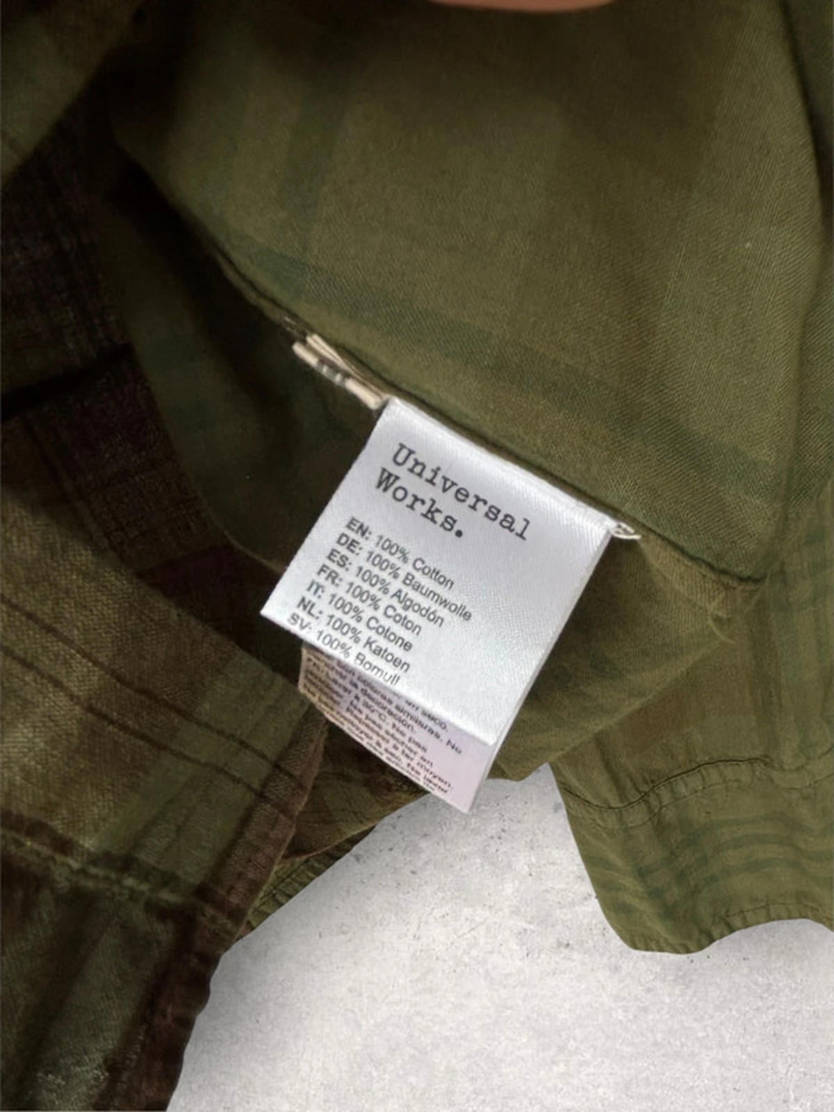 Universal Works Japanese Plaid Cotton Shirt Green Size M