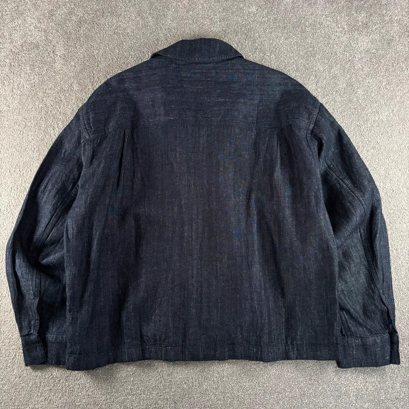 Frizmworks Linen Boxy Overshirt Indigo M