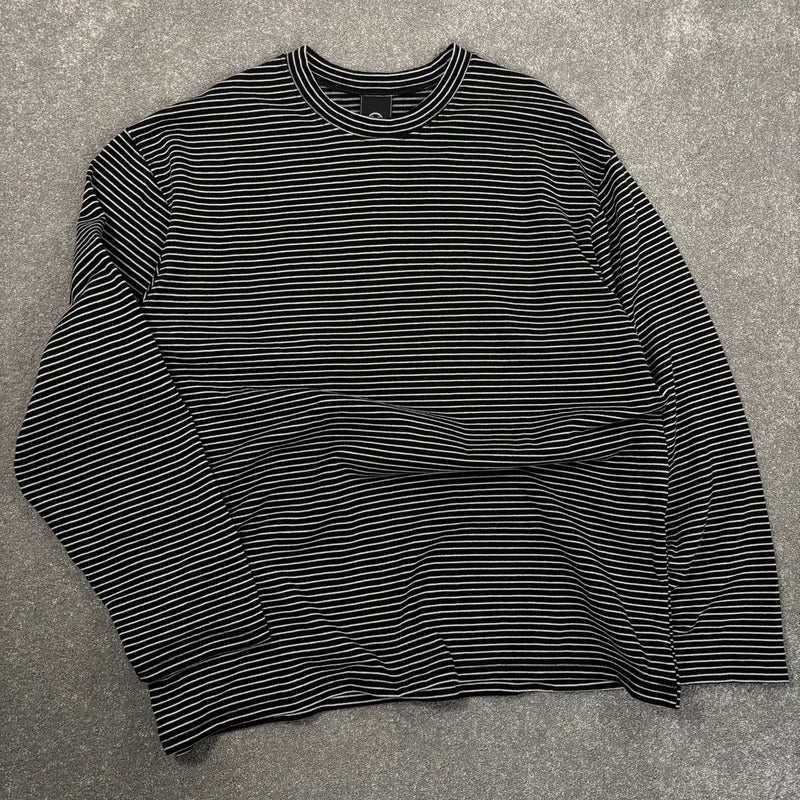 Frizmworks Oversized Stripe Long Sleeve Tee Black M