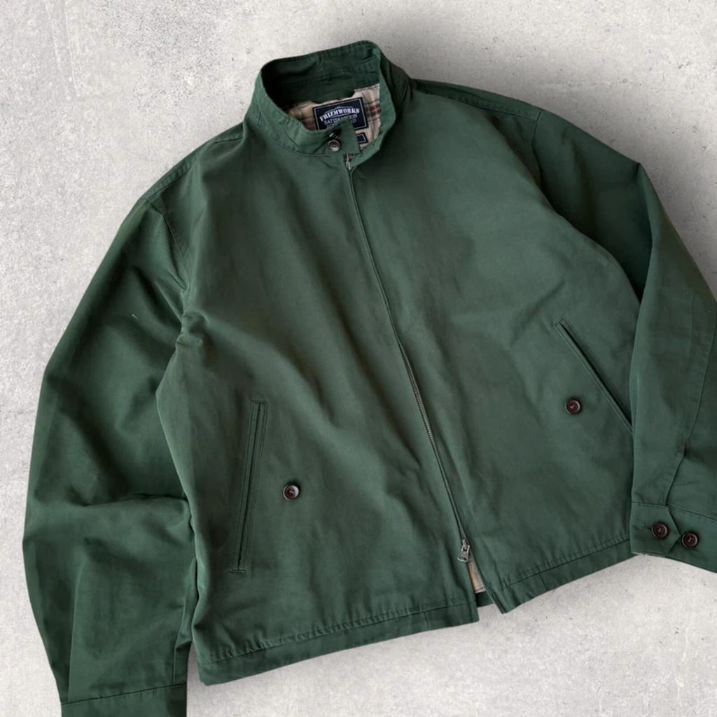 Frizmworks Check Lined Harrington Forest Green XL