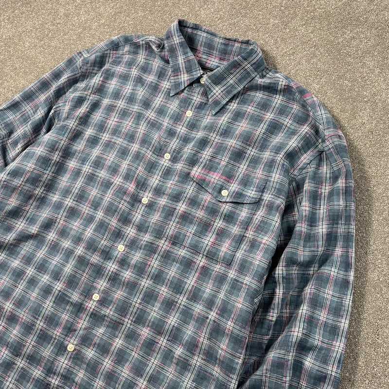 Frizmworks Uneven Check Shirt Blue L