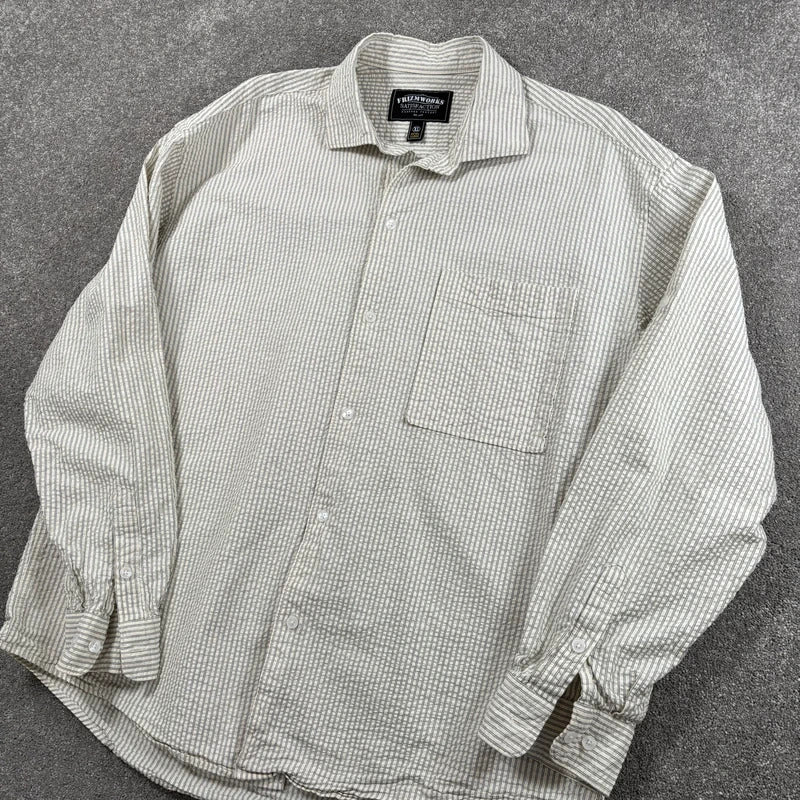 Frizmworks Seersucker Napoli Shirt White XL