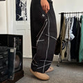 NoManual Baggy Contrast Trouser Black W32