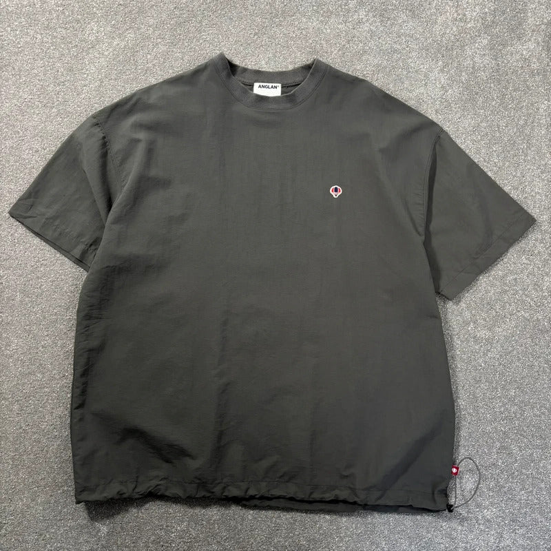 Anglan Brushed Nylon Oversized T Shirt Grey XL
