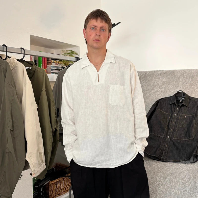 Frizmworks Linen Pullover Shirt Oatmeal XL