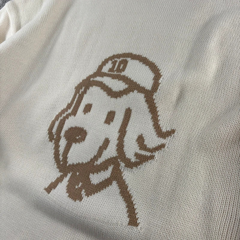 Frizmworks Pup Sketch Graphic Knit Ivory XL