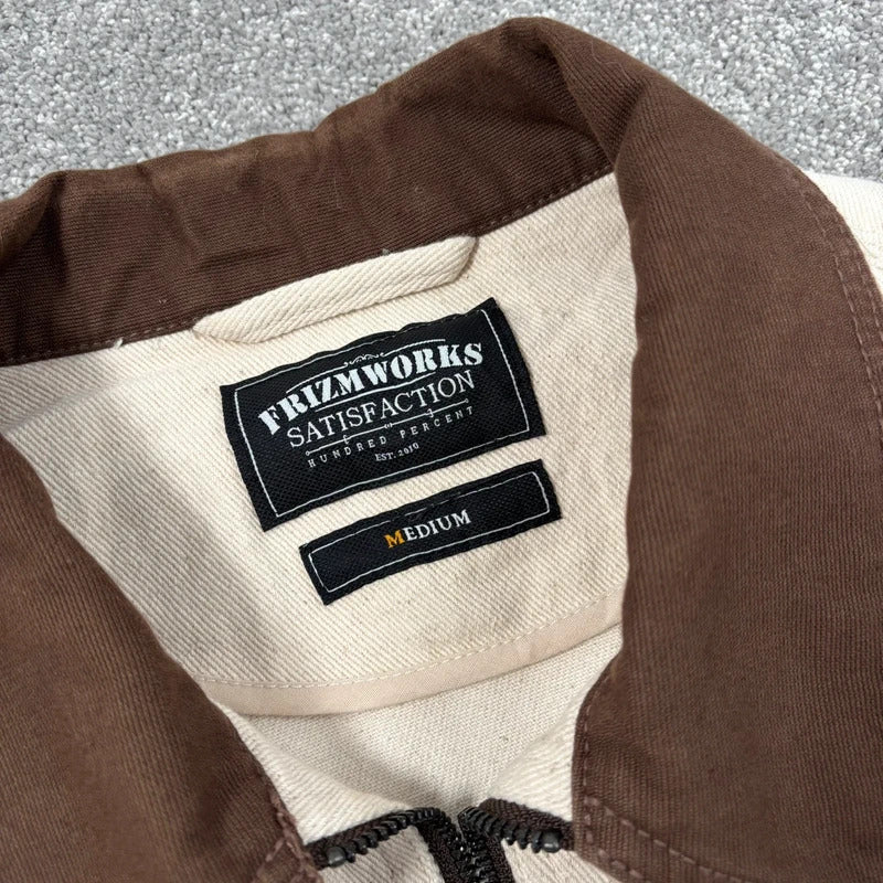 Frizmworks Boxy Zip Work Jacket Natural M