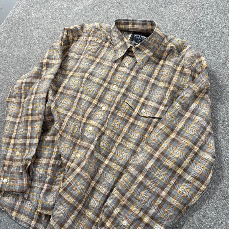 Frizmworks Uneven Check Shirt Yellow M