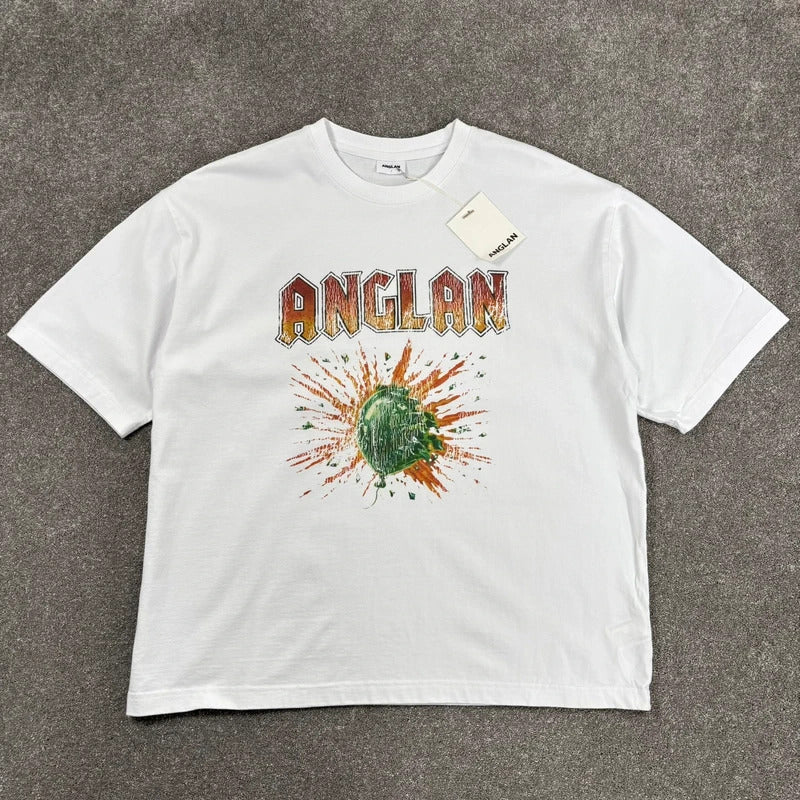 Anglan Vintage Blast Graphic T Shirt White L