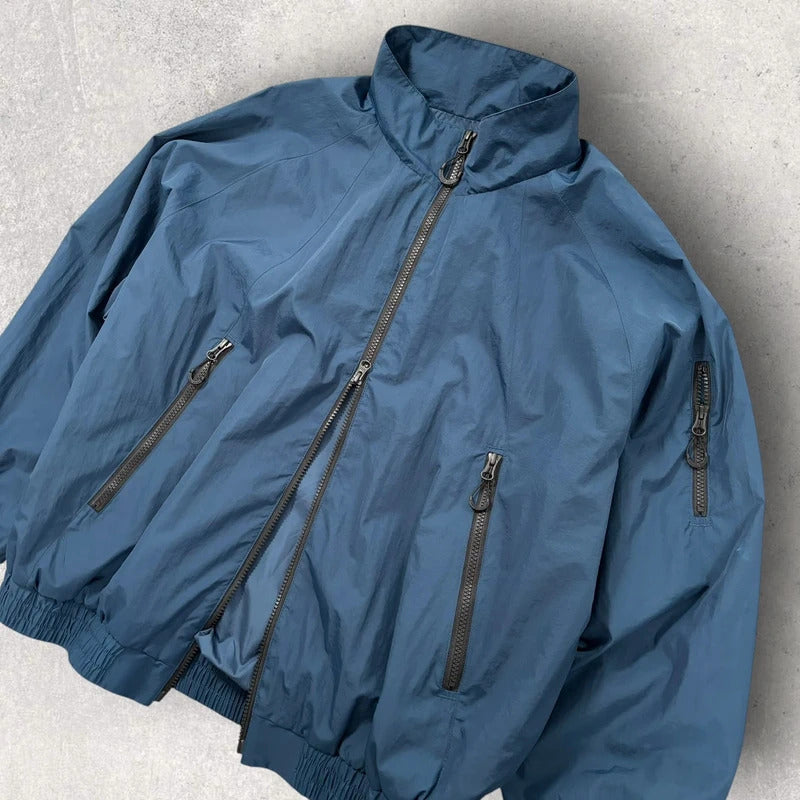 Uniform Bridge Cropped Sport Windbreaker Blue L