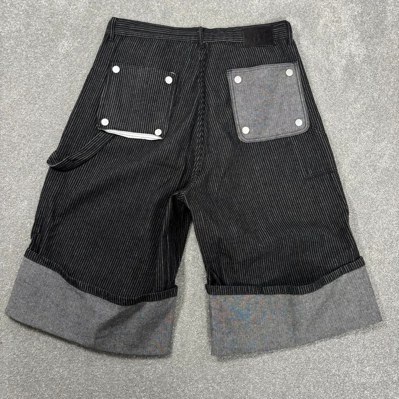 Korean Ultra Baggy Pinstripe Shorts XL
