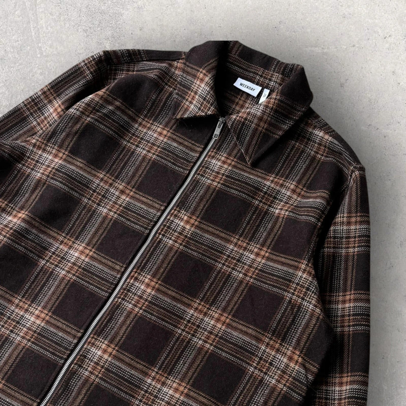 Weekday Check Curtis Jacket Brown Size XL