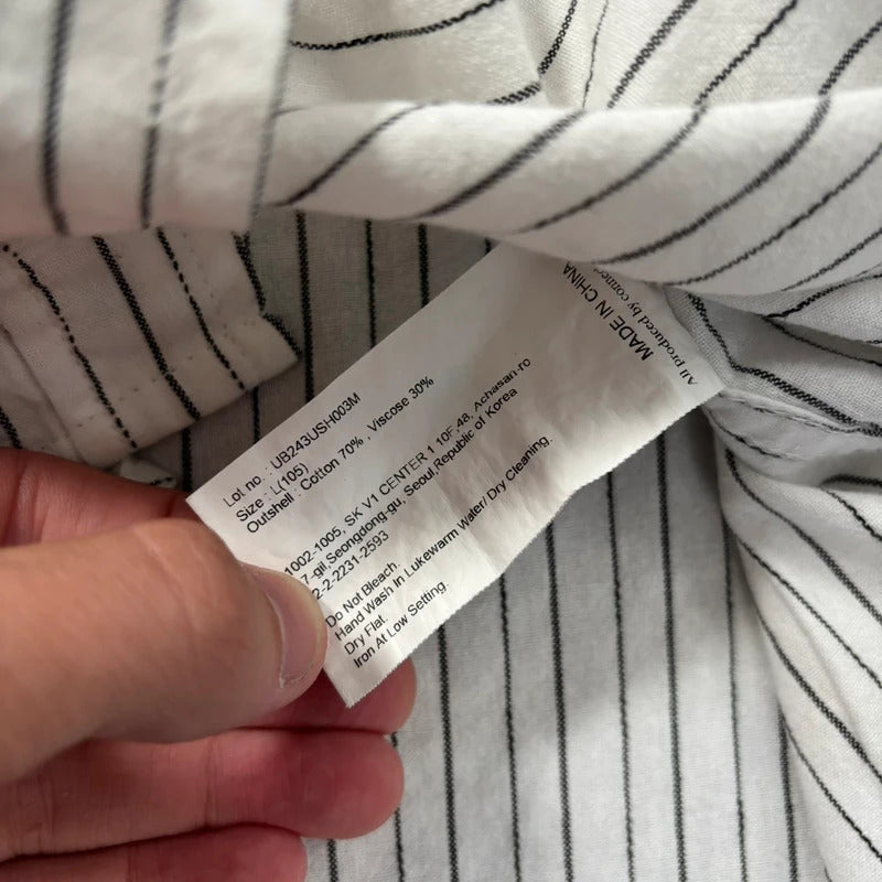 Uniform Bridge Contrast Stripe SS Shirt White M