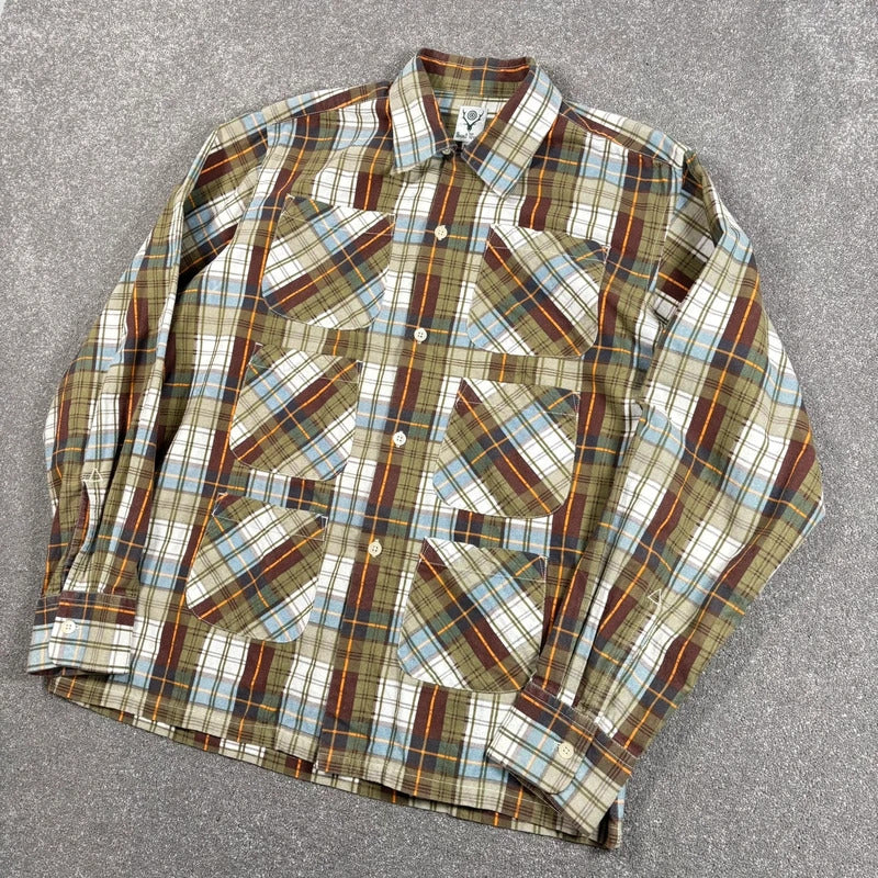 South2 West8 6 Pocket Flannel Shirt Green M