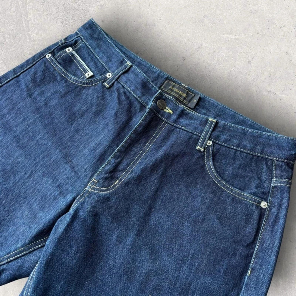 Uniform Bridge Baggy Denim Shorts Blue W34
