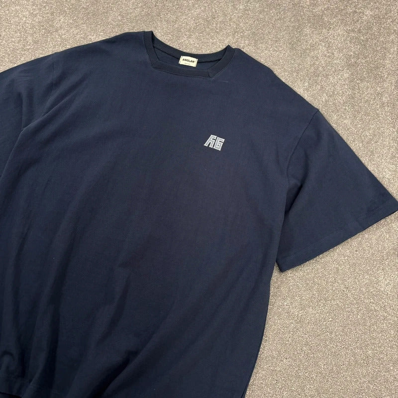 Anglan Oversized Cotton T Shirt Navy XL