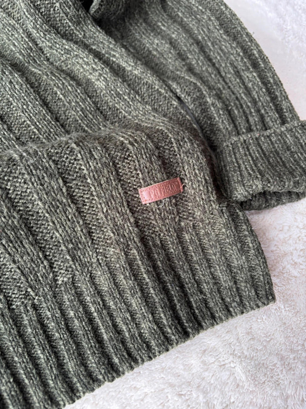 P.G Field Boxy Knit Fisherman Jumper Green Size M