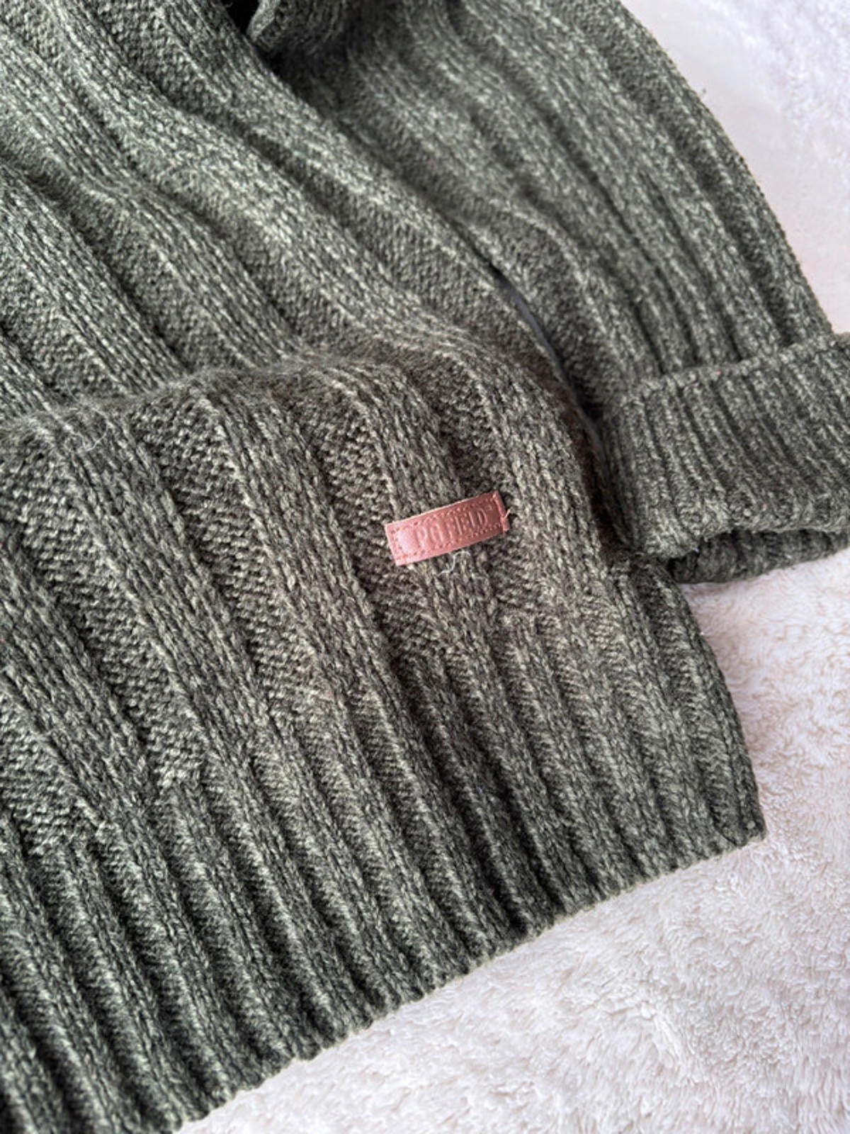 P.G Field Boxy Knit Fisherman Jumper Green Size M