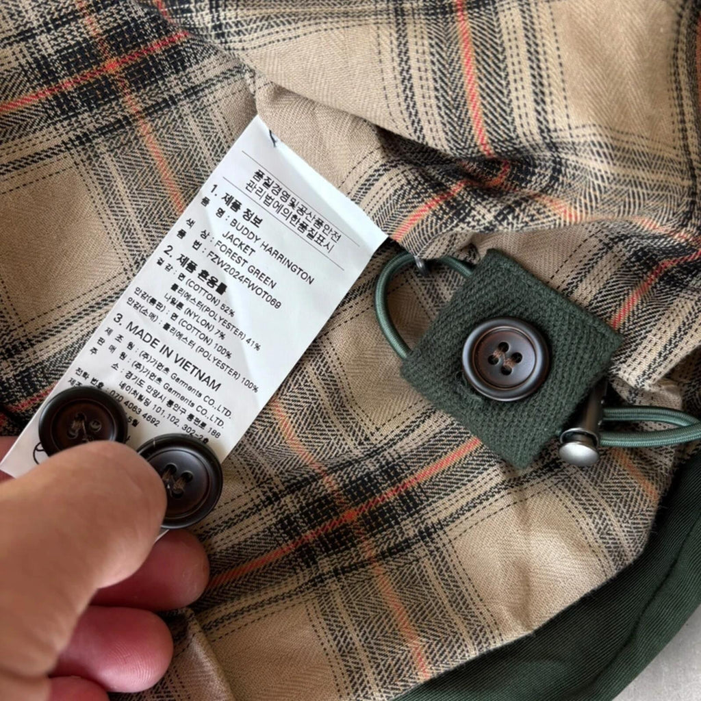 Frizmworks Check Lined Harrington Forest Green XL