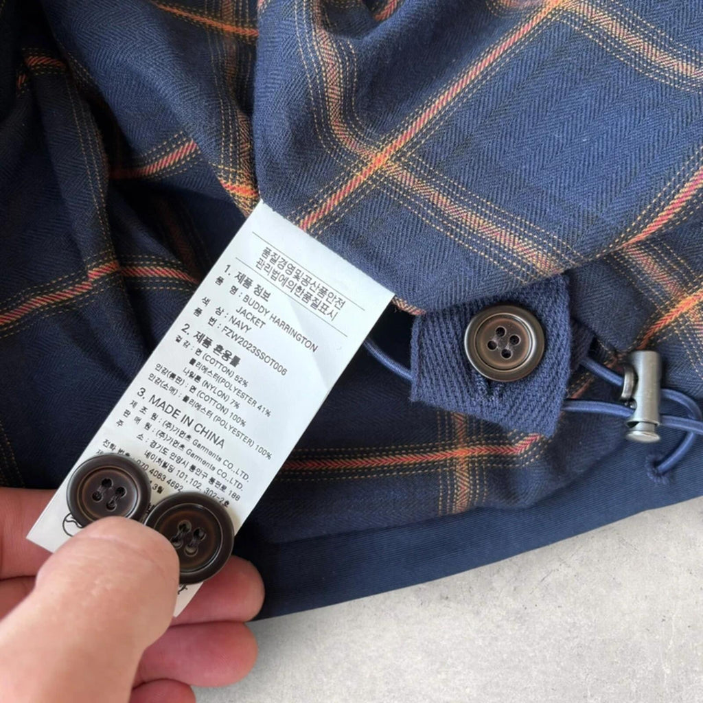 Frizmworks Check Lined Harrington Navy XL