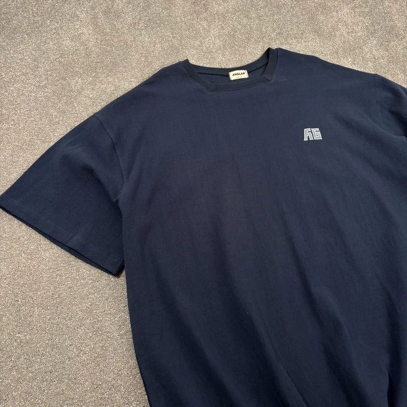 Anglan Oversized Cotton T Shirt Navy XL