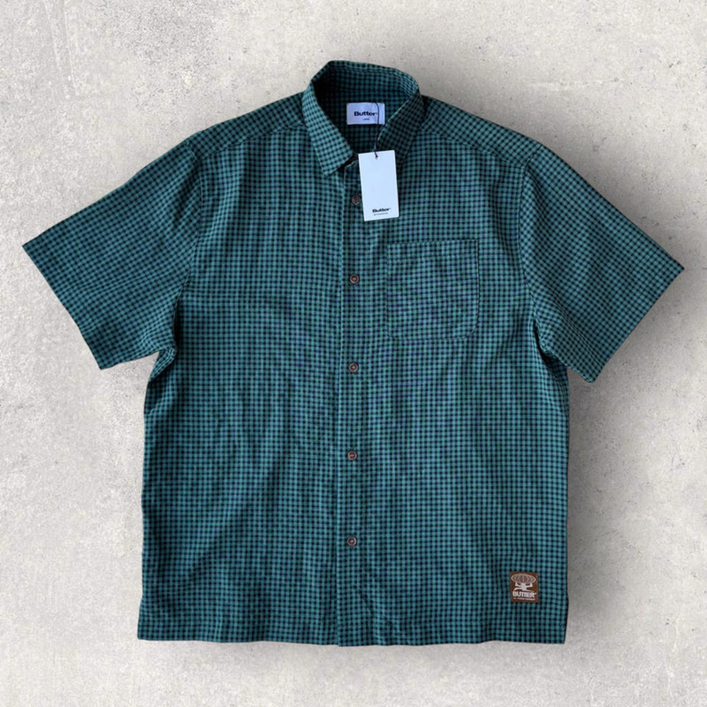 Butter Goods Gingham SS Check Shirt Pine Size L (BNWT)