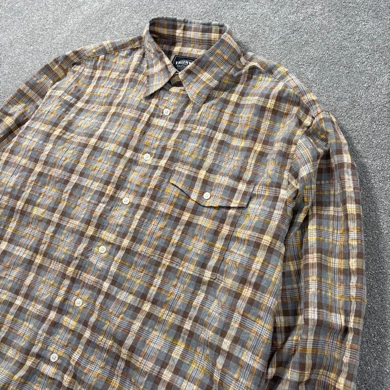 Frizmworks Uneven Check Shirt Yellow M