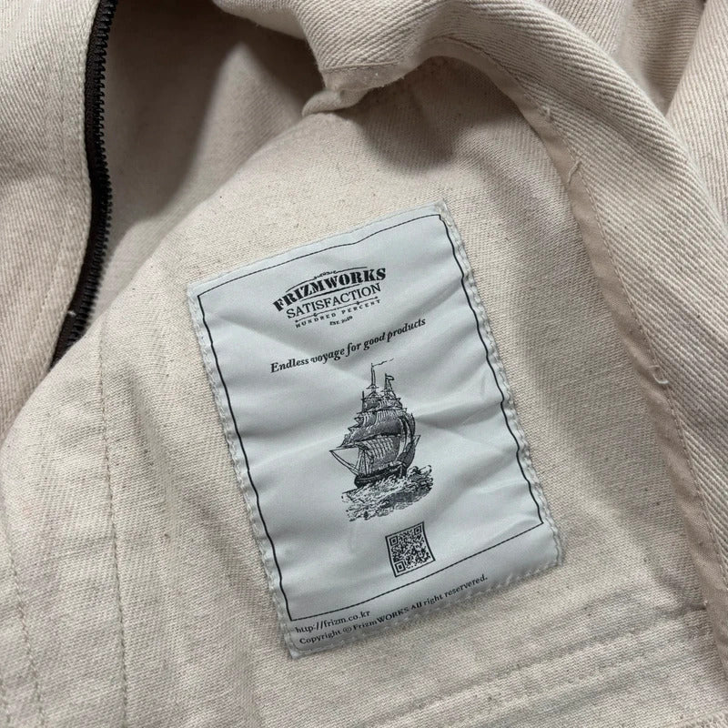 Frizmworks Boxy Zip Work Jacket Natural M