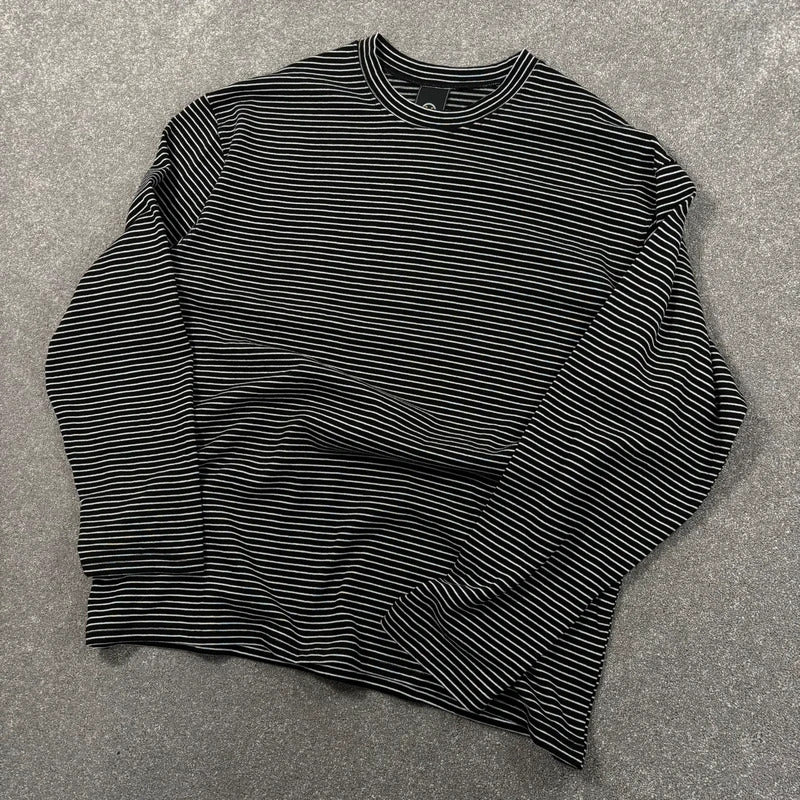 Frizmworks Oversized Stripe Long Sleeve Tee Black M