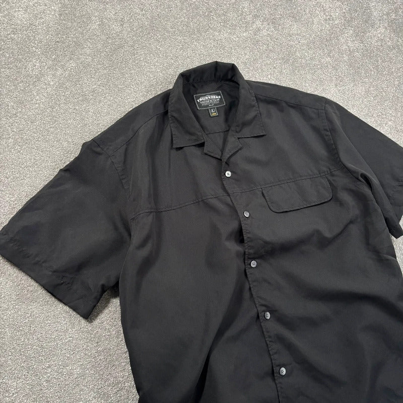 Frizmworks Open Collar Pocket Shirt Black L