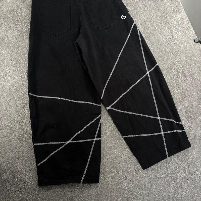 NoManual Baggy Contrast Trouser Black W32