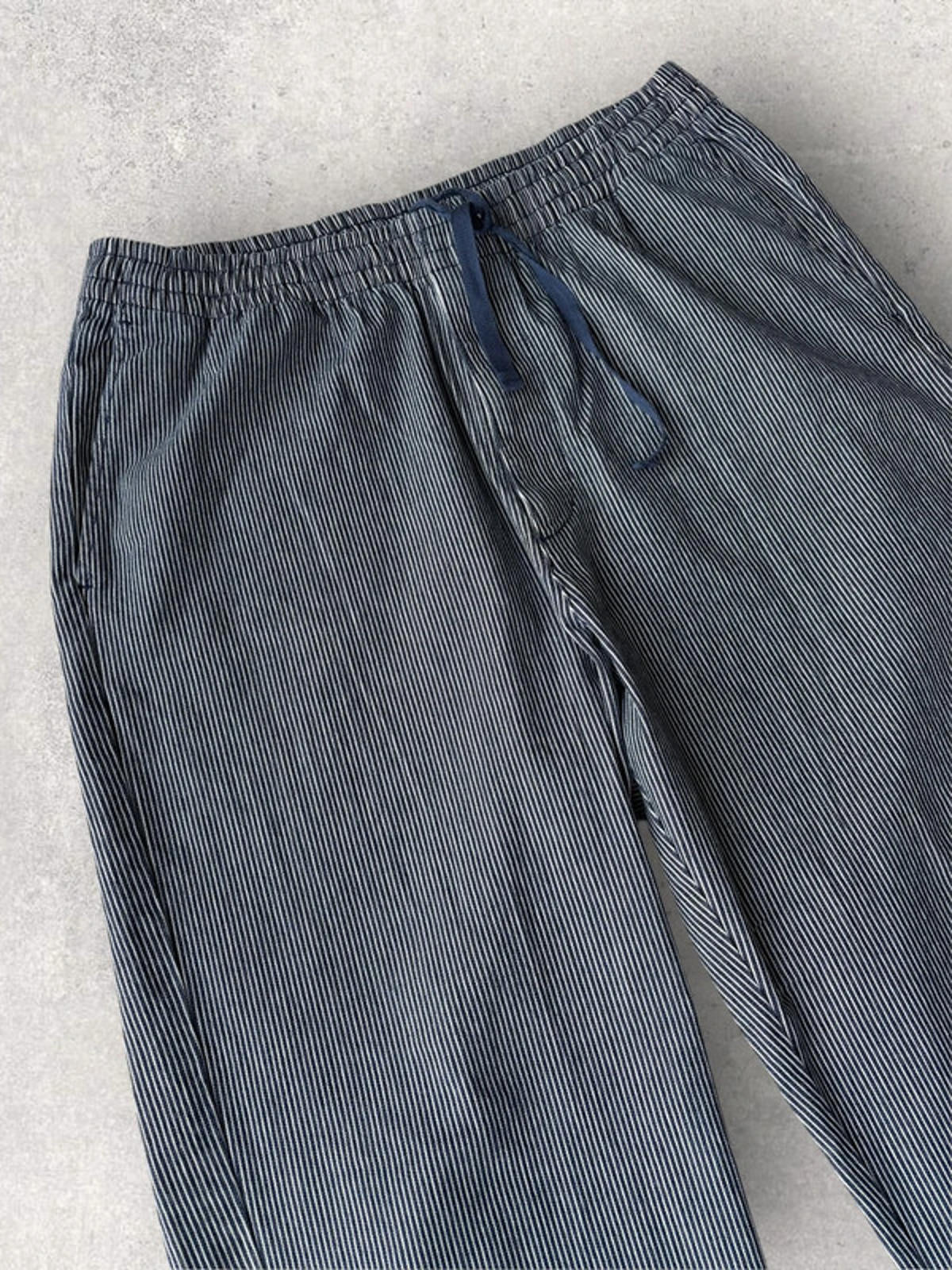 Uniqlo Pinstripe Baggy Trousers Blue Size L