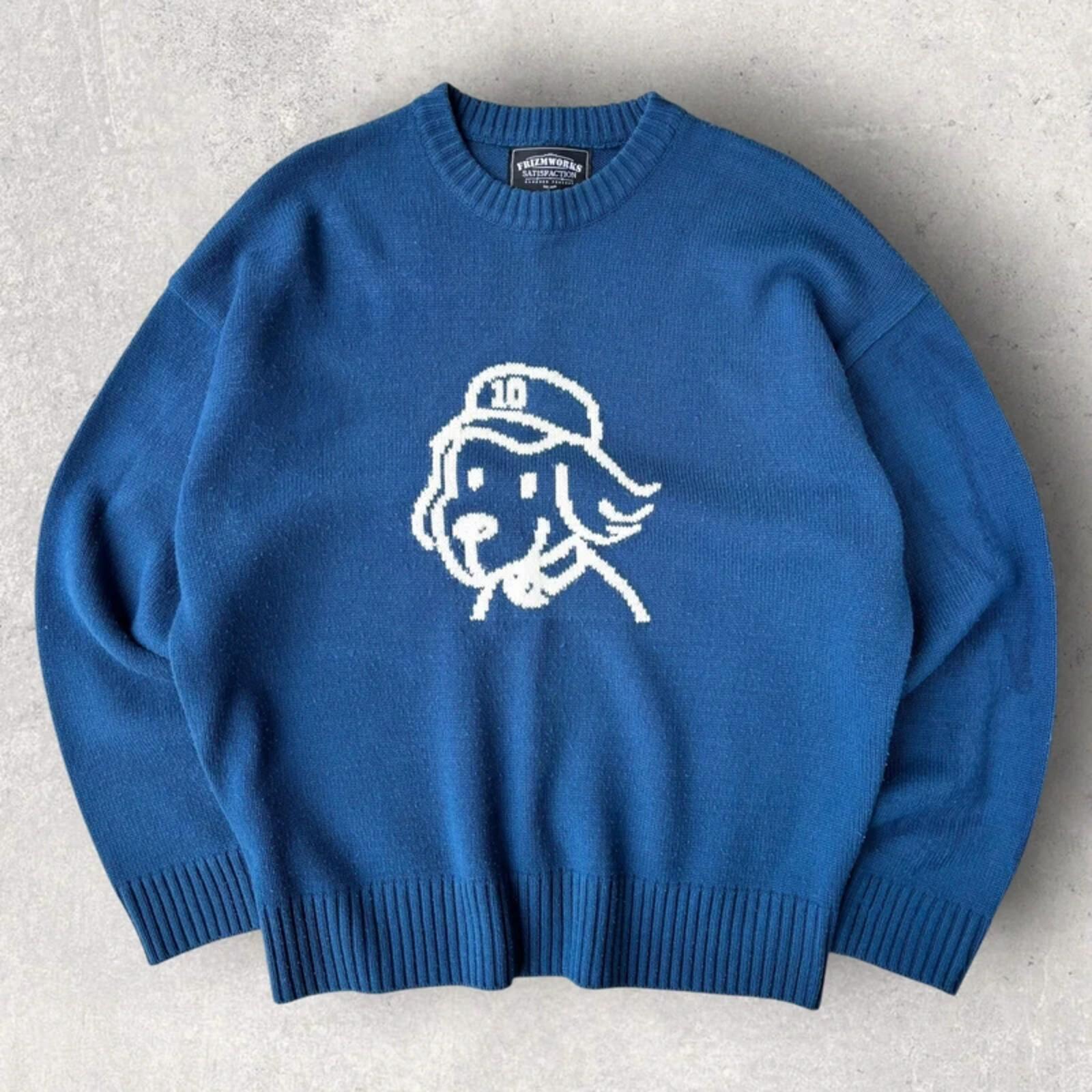 Frizmworks Pup Sketch Knit Blue XL