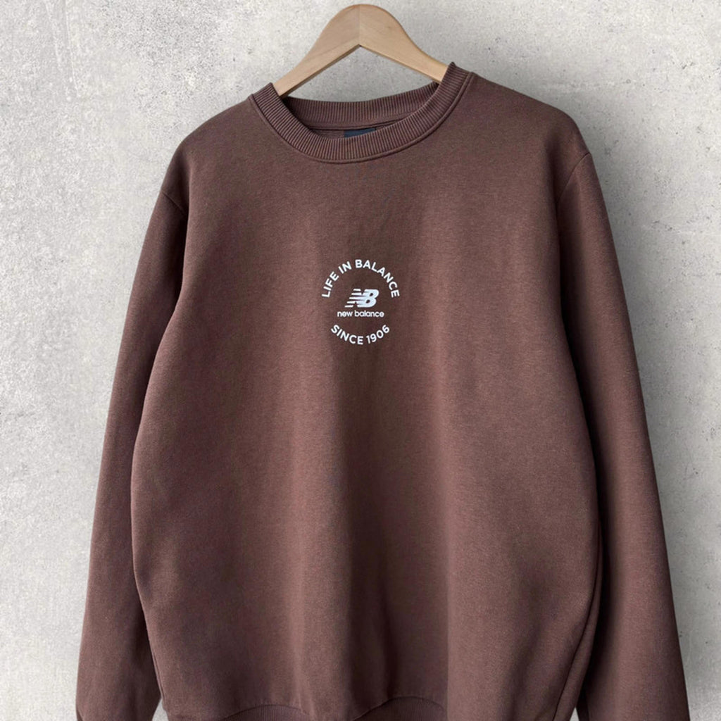 New Balance Centre Balance Sweatshirt Brown Size M