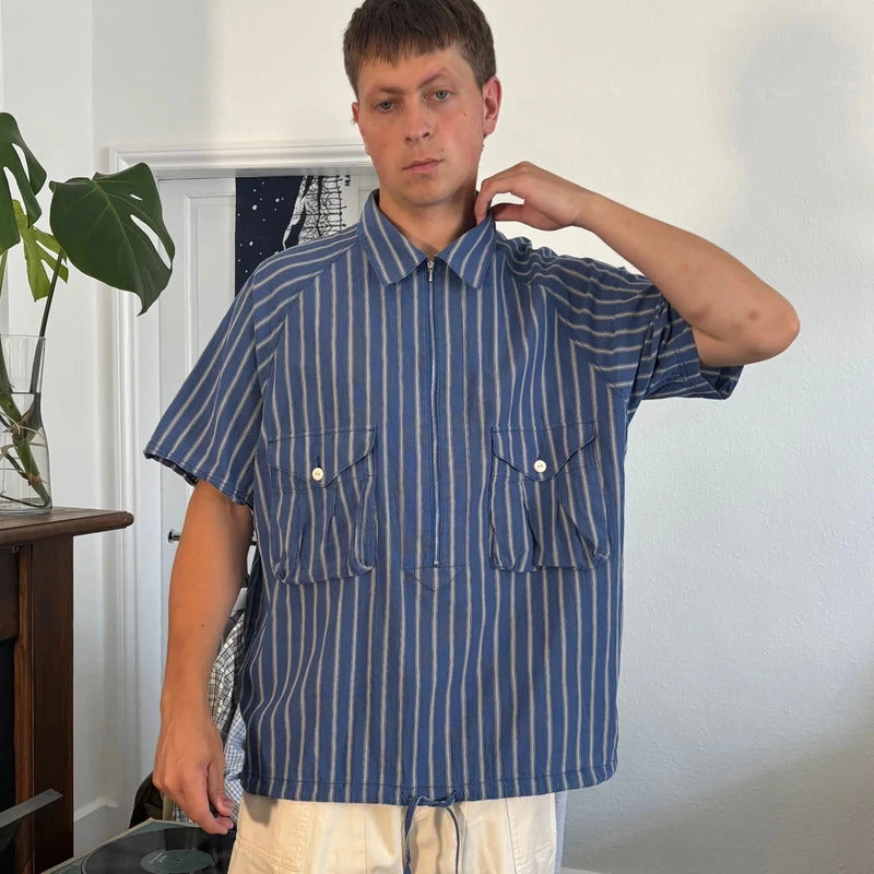 Eastlogue Utility Half Zip Shirt Blue XL