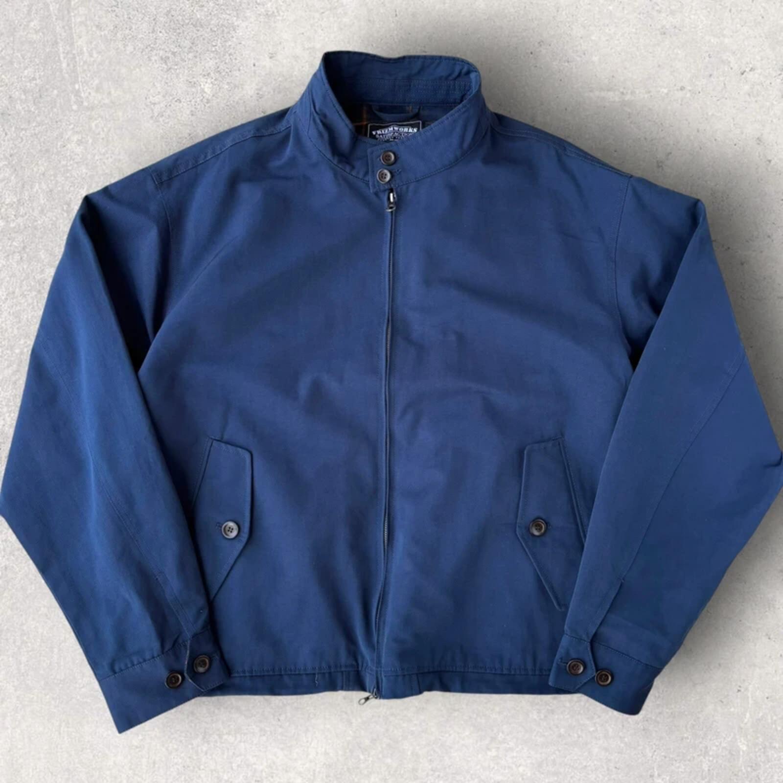 Frizmworks Check Lined Harrington Navy XL