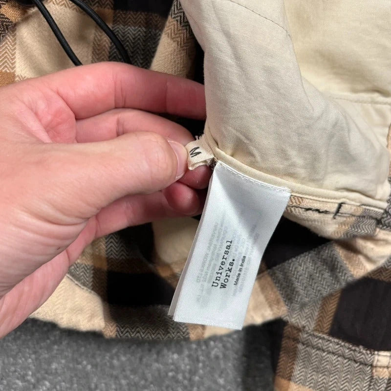 Universal Works Check Pullover Anorak Beige M