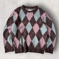 Uniform Bridge Argyle Knit Sweater Brown XL