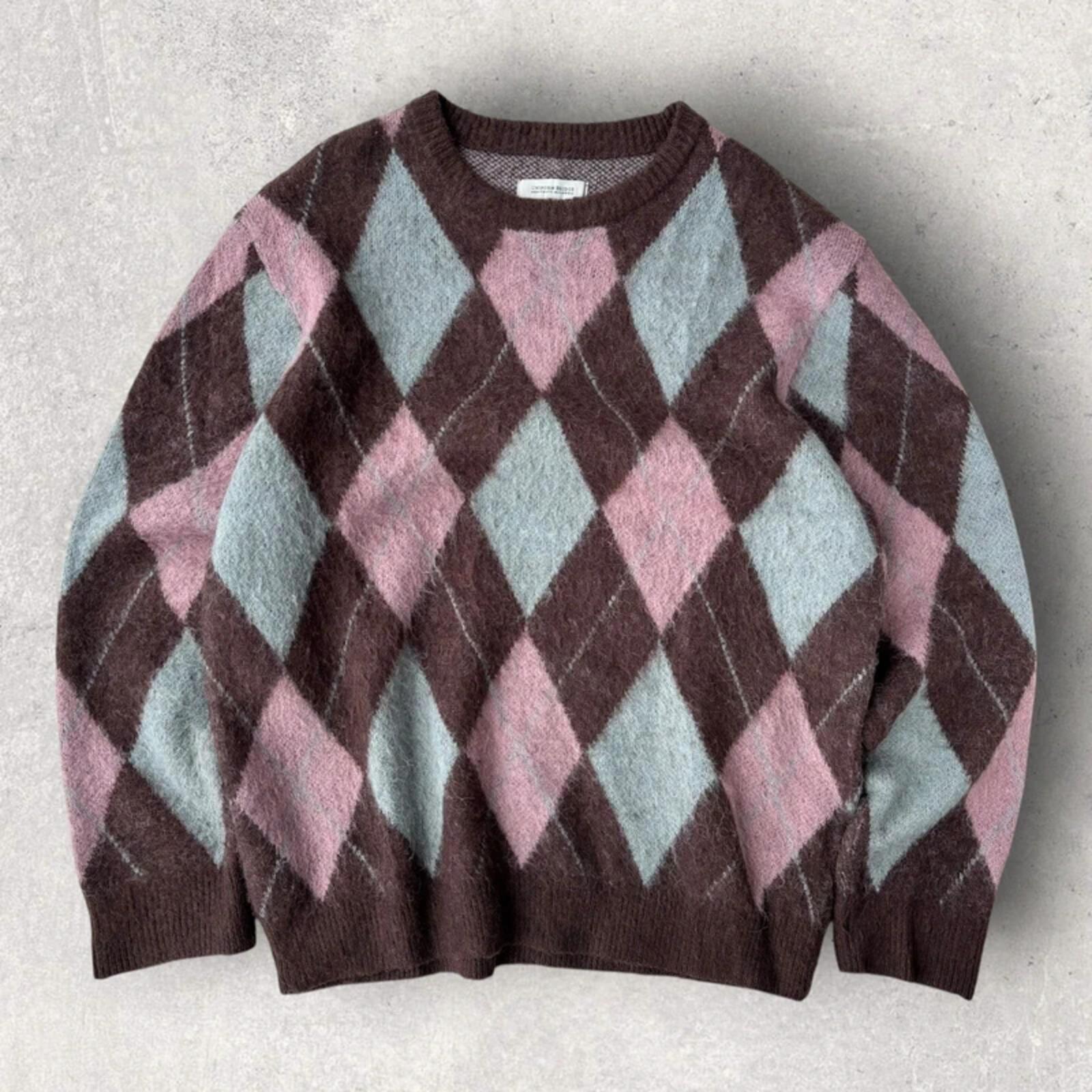 Uniform Bridge Argyle Knit Sweater Brown XL