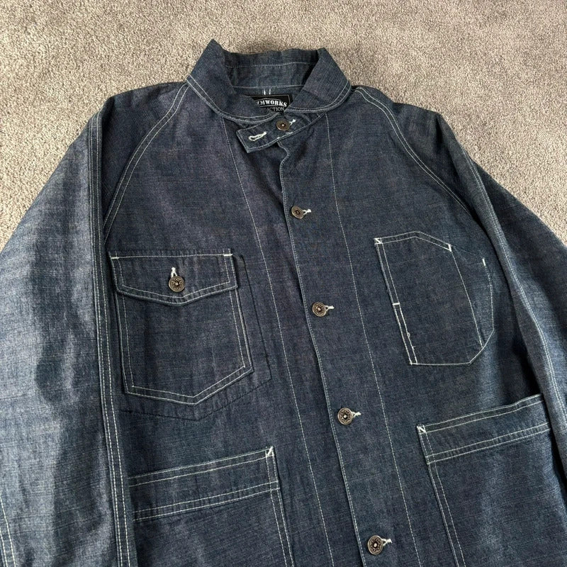 Frizmworks French Utility Chore Shirt Indigo M