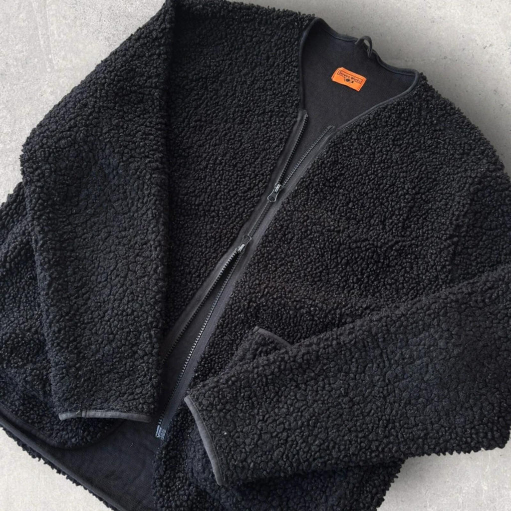 Service Works Cropped Fleece Cardigan Black M