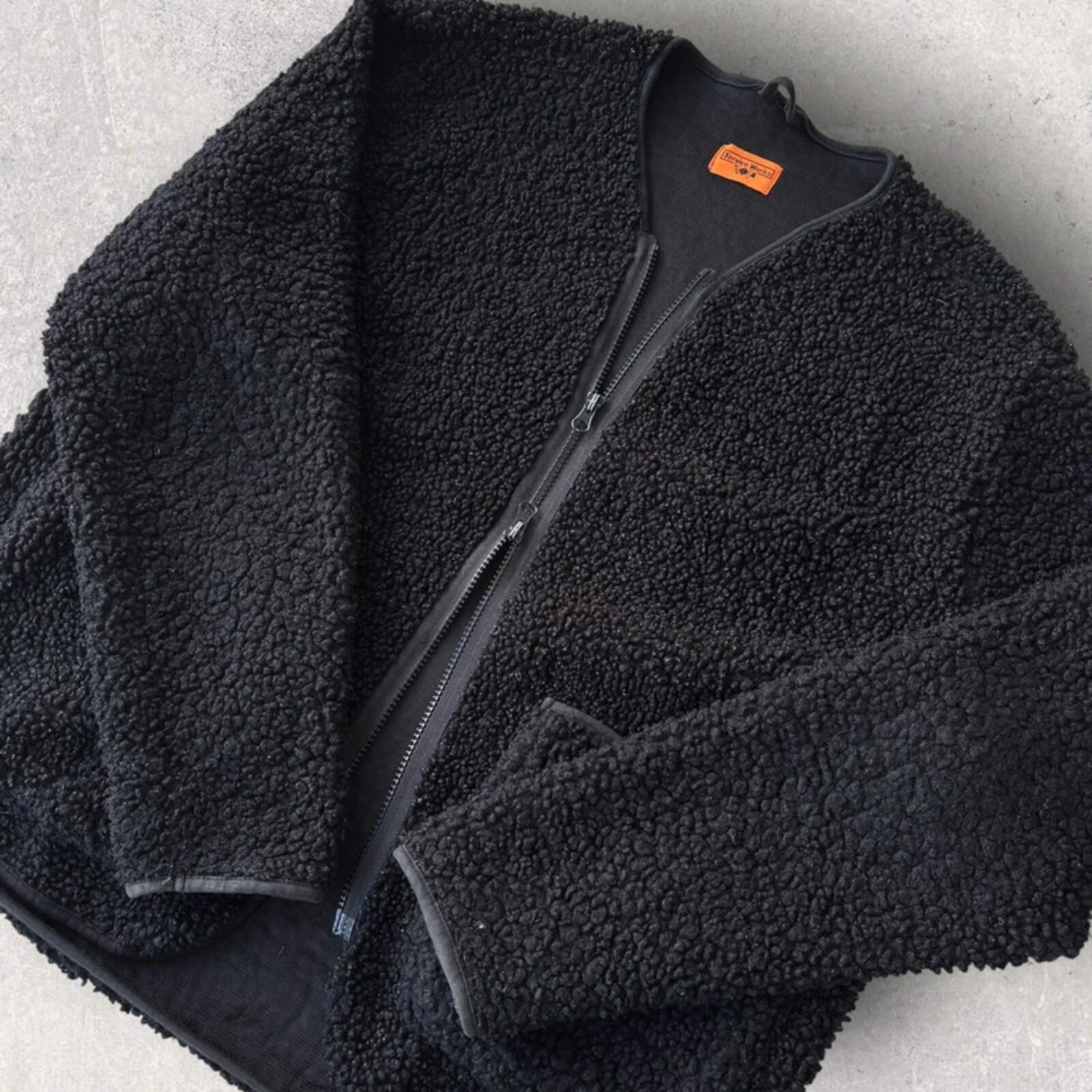 Service Works Cropped Fleece Cardigan Black M