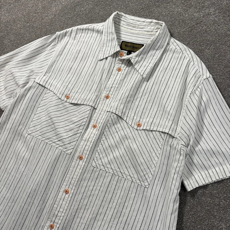 Uniform Bridge Contrast Stripe SS Shirt White M